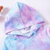 1-6 Years Kids Girls Tie-dye Hooded Sweatshirt Suit Pullover Top and Pants