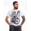 Men Moto Printed Short Sleeve O Neck T Shirt Summer Tees