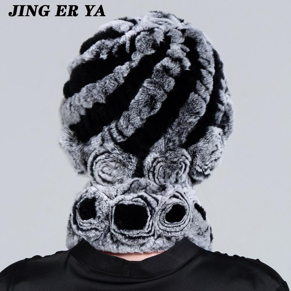 JINGERYA женская вязаная шапка из натурального меха кролика рекс, комплекты шарфов, натуральный теплый мех кролика рекс, шарфы, шапка, зимняя женская шапка из натурального меха кролика рекс, шарф