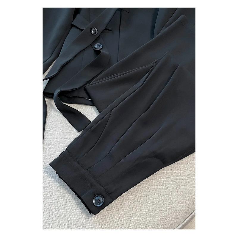 Весенний новый повседневный костюм прямого покроя с высокой талией, универсальные элегантные костюмы, комплект из 2 предметов в корейском стиле, блейзер и костюмы