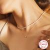 Fashion S925 Sterling Silver Wind Simple Pearl Diamond Ladies Premium Elegant Necklace