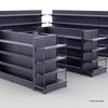 Многофункциональная серая стойка-дисплей для магазинов шаговой доступности – Одно-/двусторонний стеллаж для хранения снеков