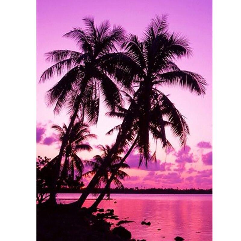 5D DIY Алмазная картина Комплект Кокосовая пальма Алмазная вышивка Стразы Украшения для дома