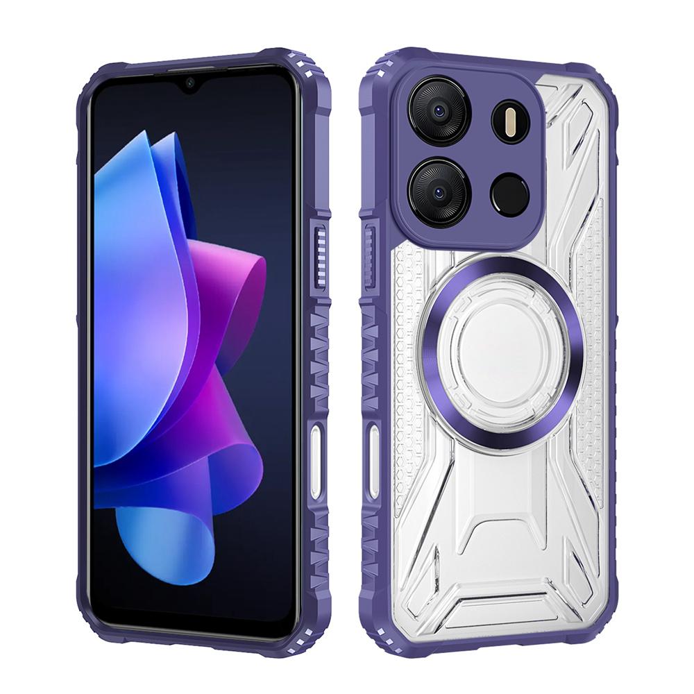 KEYSION Прозрачный магнитный чехол для TECNO Spark Go 2023 Pop 7 Pro Силикон+ПК Противоударная задняя крышка для телефона для Infinix Smart 7