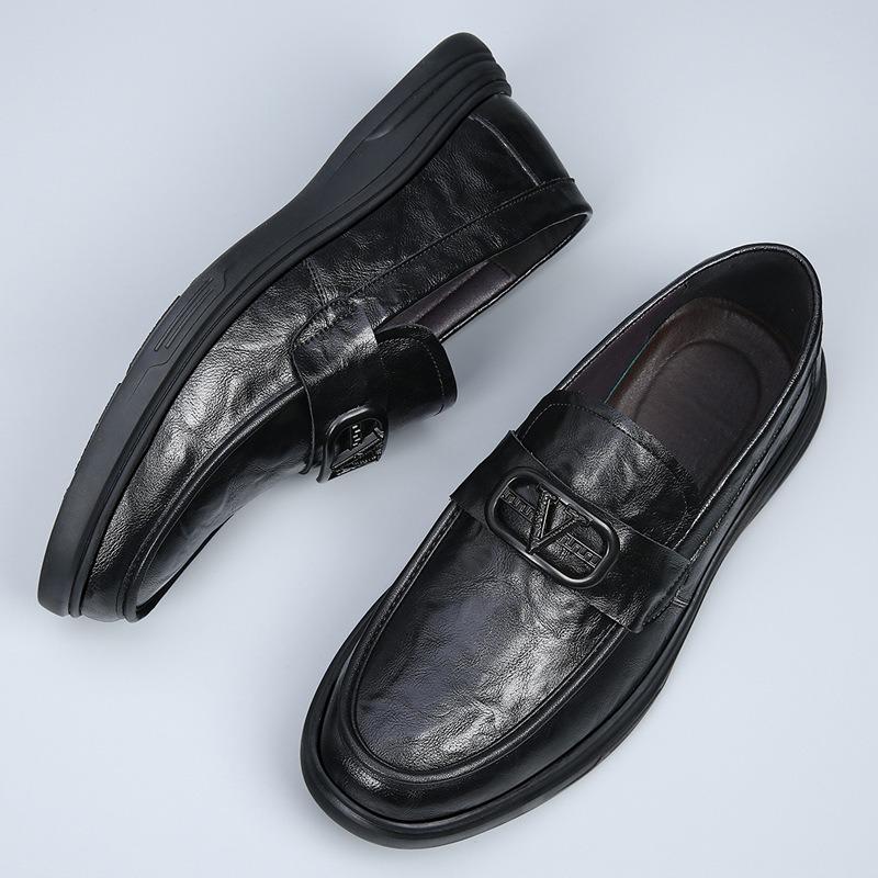 Кожаная мужская обувь Обувь Doudou новый крокодиловый узор высокий класс закрывающая ногу обувь на платформе мужская повседневная кожаная обувь