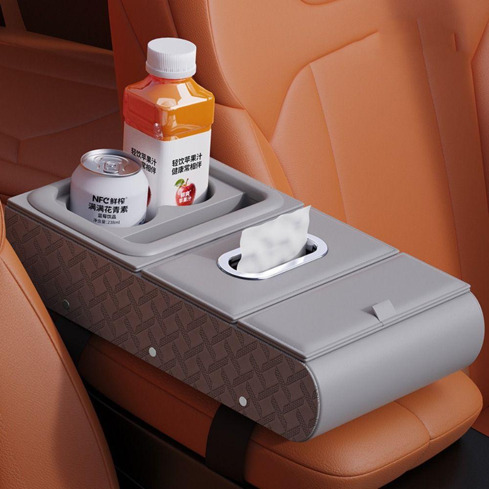 Waterproof Car Armrest Storage Box PU Leather Car Armrest Cushion Elbow Support