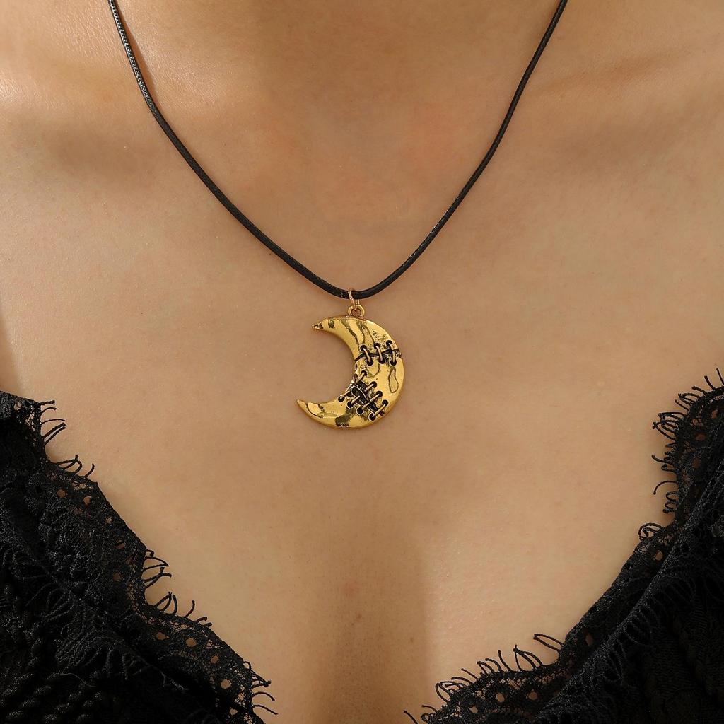 Ретро Готический Хэллоуин Ремонт Изношенного Ожерелья с Подвеской в виде Луны