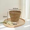 Woven Plant Basket, Straw Grass Flowerpot for Indoor Plants, Decorative Rattan Storage Basket for Living Room, Patio & Terrace