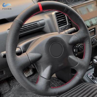 Автомобильный чехол на руль с кожаной отделкой для Nissan Almera N16 X-Trail T30 Primera (Р12) 2001-2007 Terrano 2 Pathfinder с красной полосой