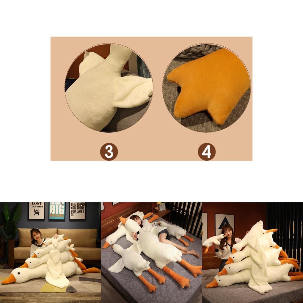 Delightful White Goose Huge Pillow Plush Sleeping Toy Cushion Gift