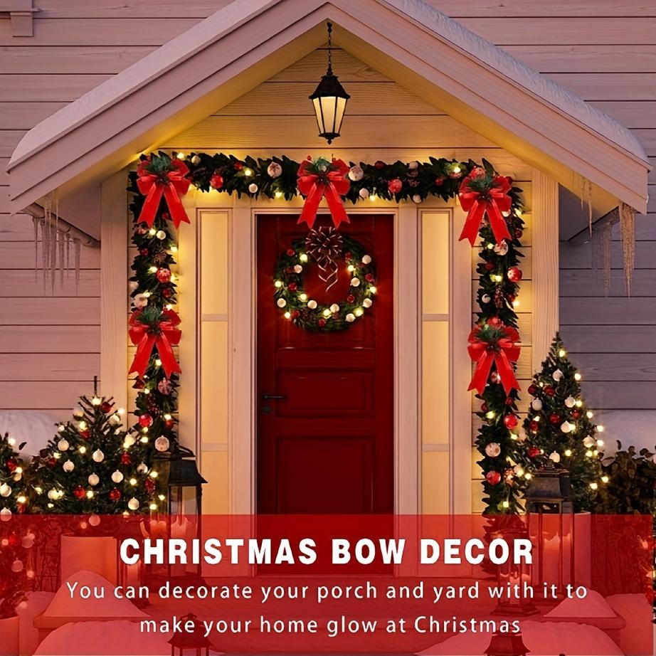 6 шт., Подвеска для украшения верхушки рождественской елки, Большой бант, Сделай сам, Бархатная ткань, Лента с манжетами, Украшение для праздничной вечеринки, Подарок для праздничной вечеринки