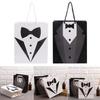 2/5pcs New Party Supplies Recyclable Gift Bag with Handles Tuxedo Groomsmen Shop Loot Thank You