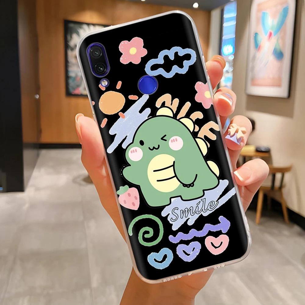 Мягкий чехол для Xiaomi Redmi Note 7 Чехол Цветы Мягкий ТПУ Силиконовый Чехлы для Телефона на Redmi Note7 Pro Защитная Задняя Крышка Fundas