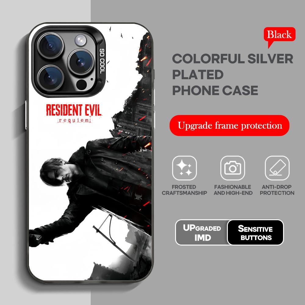 Новый чехол для телефона Resident Evil Requiem черный IMD Цветной Серебристый Подходящий чехол для iPhone 17 16 e 15 14 13 12 11 Pro Max