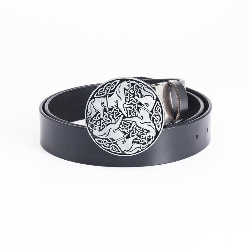 Пряжка для ремня Celtic Personality, устойчивая к царапинам, пряжка из сплава, цельный винтажный ремень из коровьей кожи для джинсов
