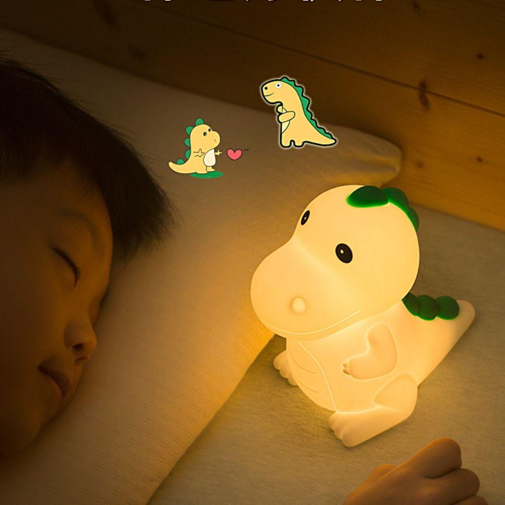 Силиконовый светодиодный светильник в форме динозавра с функцией Pat Control, цветной ночник в форме динозавра, мягкий мультяшный светильник для детей