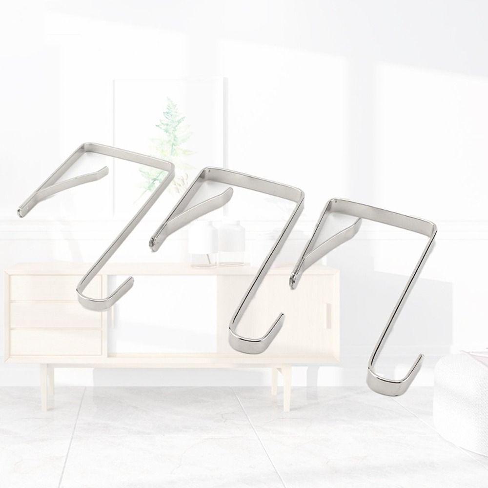 5Pcs 100x48mm Adjustable Over The Door Hook Iron Door Hook Simple Door Hanger Towels
