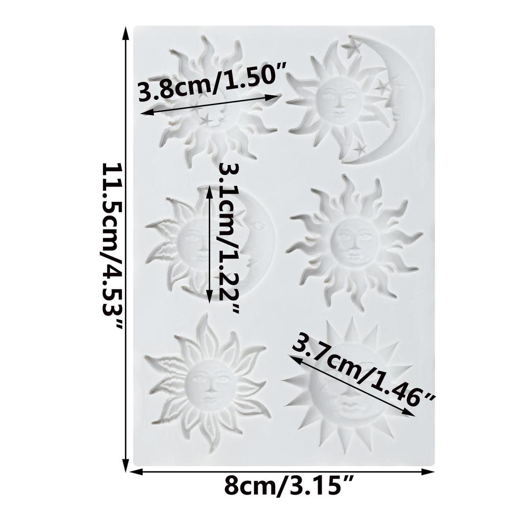 Силиконовая форма Солнце Луна Лицо Звезда Мифология Древней Греции Формы для мастики Инструменты для украшения торта Топпер для кекса Конфеты Смола Глина Шоколад Форма для гампасты