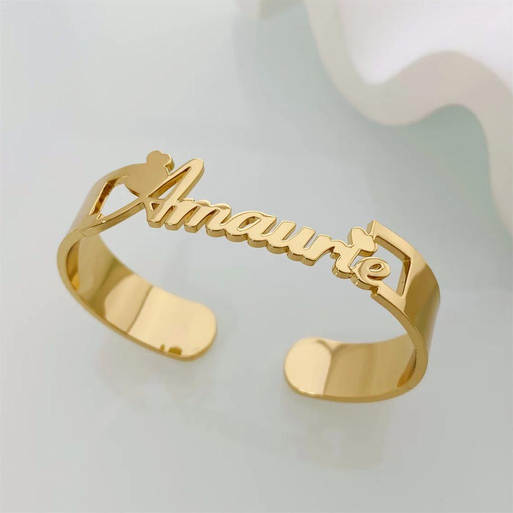 Qiuhan Stainless Steel Necklace and Earrings Set 18K Personalization Gold Plated Women Custom Name Jewelry Set