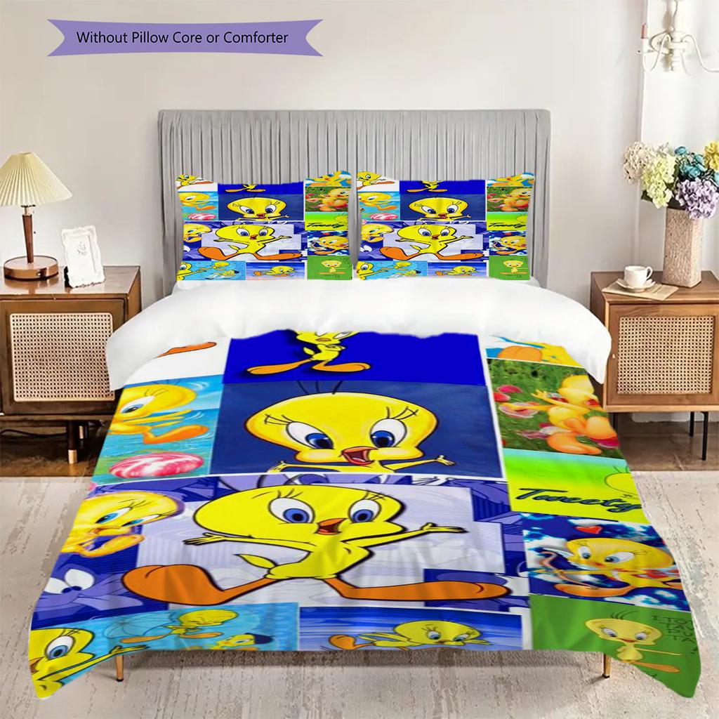 Tweety Bird Cloud Bedding 1 Duvet Cover 2 Pillowcase Without Core Soft And Comfortable Duvet Cover And Pillowcase Christmas Birthday Gift