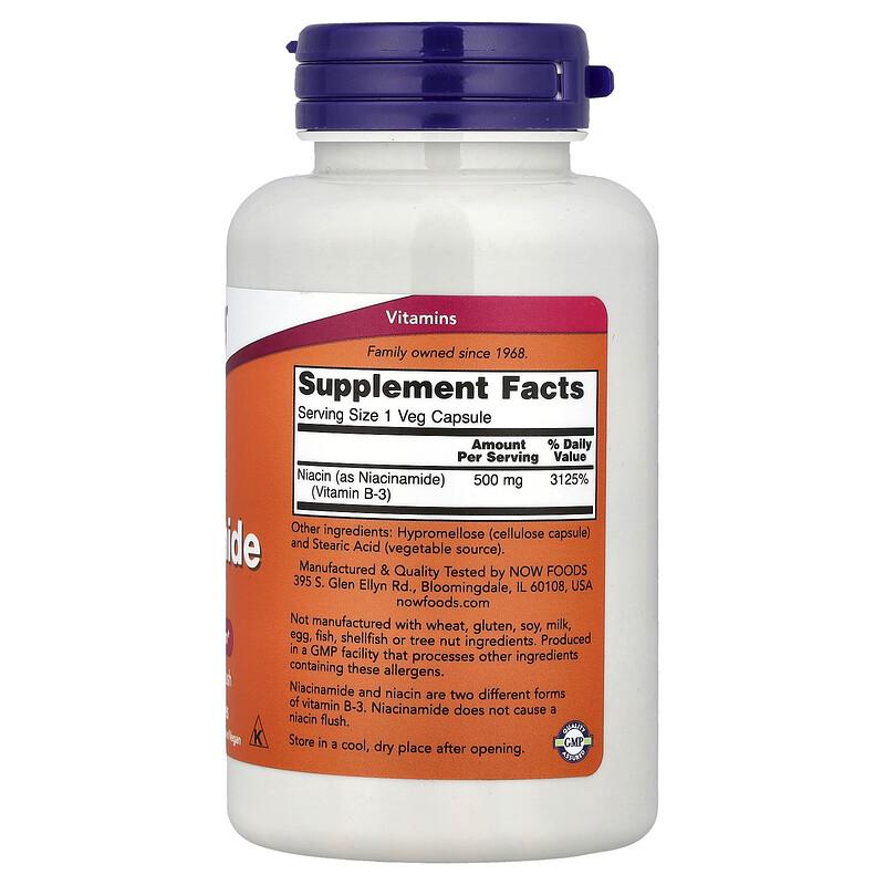 Niacinamide, 500 mg, 100 Veg Capsules