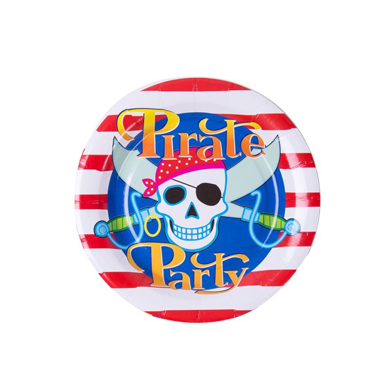 Пиратская тематика Мультяшные украшения Одноразовая посуда Бумажные тарелки Чашки Воздушные шары Детские сувениры День рождения День рождения Baby Shower Supplie