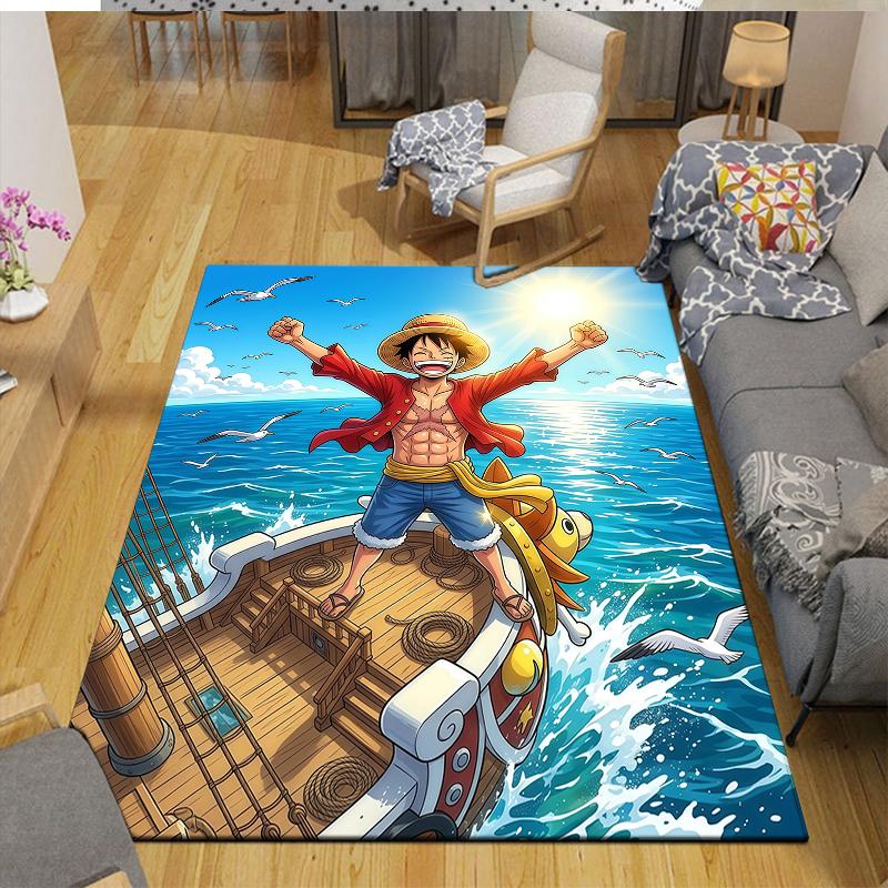 Luffy Home Sofa Decoration for Living Room & Bedroom, Non‑Slip Play Flannel Floor Mat for Game Room