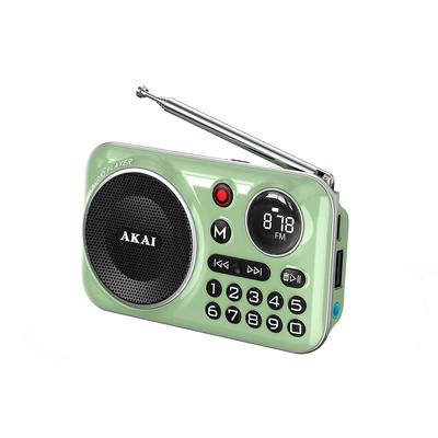 Портативное радио Akai Apr-500 2,5 Вт RMS Bluetooth 5.3 FM USB TF Зеленый