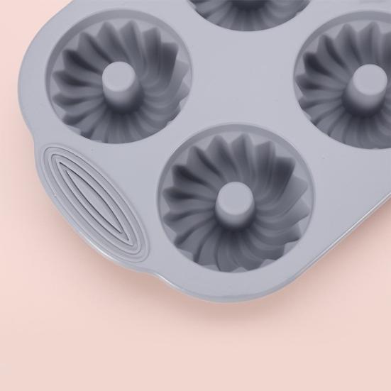 Силиконовая форма для выпечки на 6 ячеек, антипригарная, пищевого качества, легко снимается, для DIY, круглые печенья, пончики, пудинг, шоколад, помадка, желе, форма для выпечки