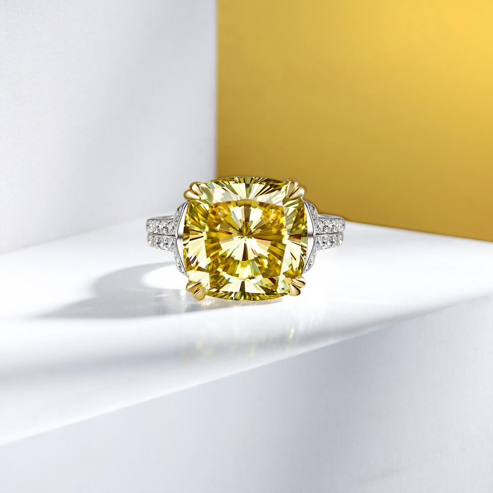 Gica Gema Кольца из стерлингового серебра 925 пробы, 14*14 мм, циркон квадратной формы, романтические ювелирные изделия, подарки для свадебной вечеринки