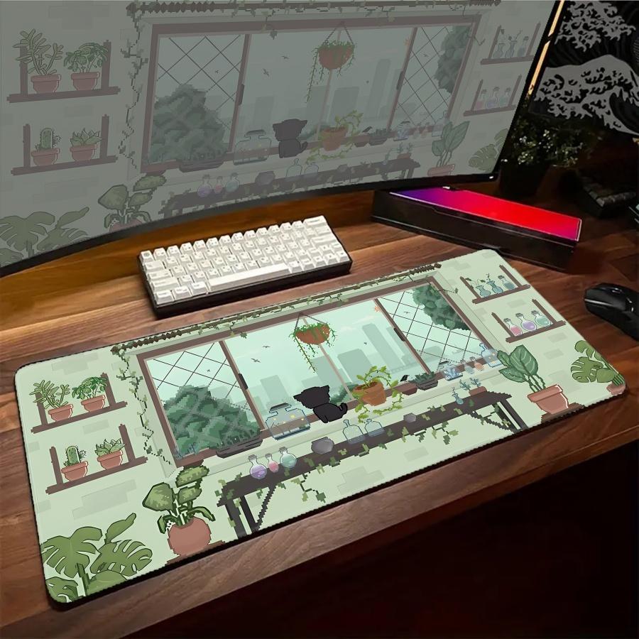 Игровой коврик для мыши Растение Офисный коврик для мыши XXL Большой Нескользящий коврик для стола Ноутбук Скоростные коврики для клавиатуры xmm