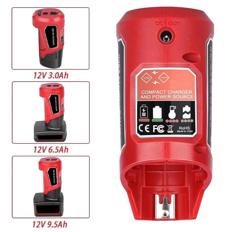 Зарядное устройство USB-адаптер для литиевой батареи Milwaukee 12V Адаптер-зарядное устройство для Milwaukee