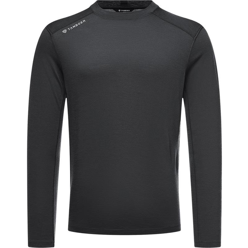 Tanboer Men's 100% Wool Thermal Crew Neck Long Sleeve Base Layer