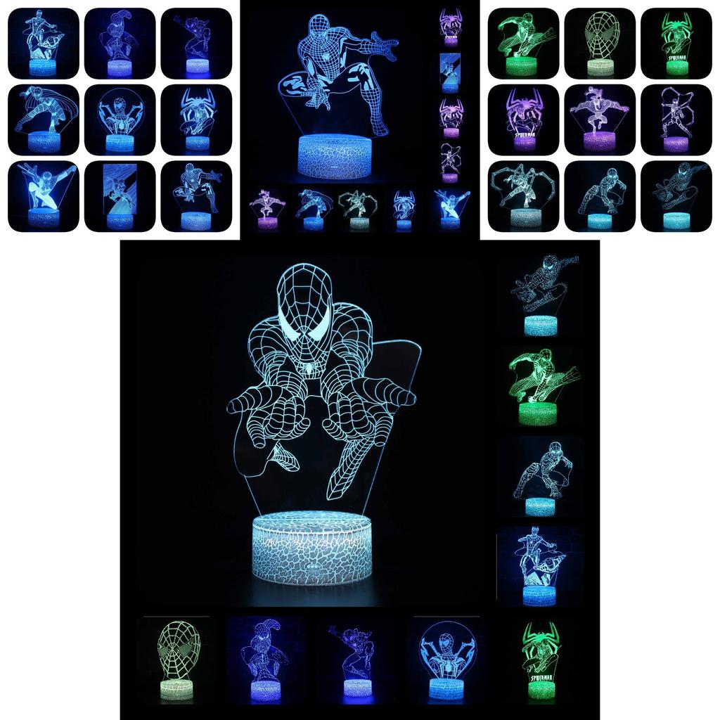 Spider-man 3d Led Night Light Modern Home Bedroom Decoration With Remote Control