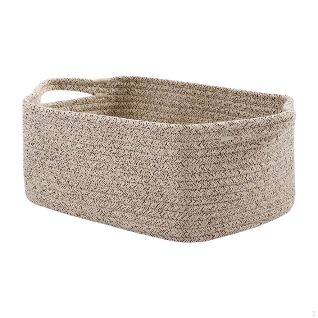 Cotton Rope Woven Storage Basket Baby Nappy Child with Handles Towels for Office Dorms