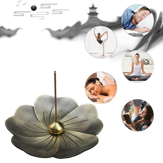 Палочки для курильницы, держатель для благовоний, латунная форма лотоса, съемный пеплоуловитель, гладкий термостойкий материал для украшения дома