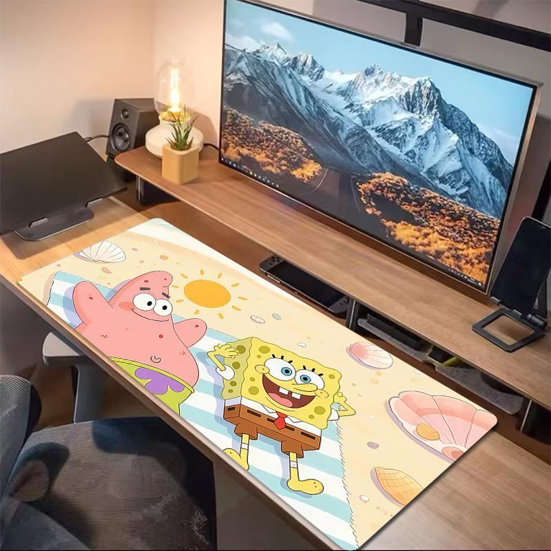 SpongeBob SquarePants2 Print Cushion Non-slip Laptop Tablet Big Mousepad XXL Mat Mini PC Playmat With Lock edge