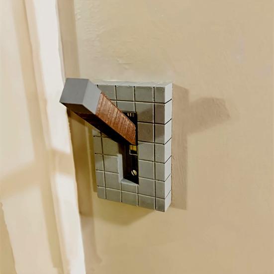 Забавный настенный выключатель, крышка, креативная форма, строительный блок, простая установка, 3D