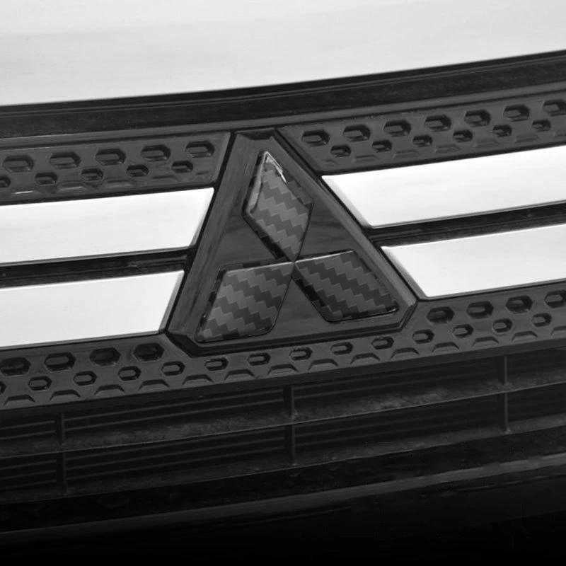 3D ABS Черный Хром Красный Углеродный Значок На Капот Автомобиля Наклейка На Крышку Багажника Для Mitsubishi ASX Lancer 10 Pajero Outlander L200