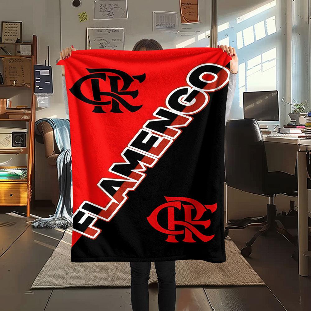 1PC Clube de Regatas do Flamengo Patterned Flannel Blanket Suitable For All Seasons for Home Decor Warmth and Comfort Gifts Holiday Present