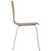 Walnut plywood chair with white frame. Model WERDI A
