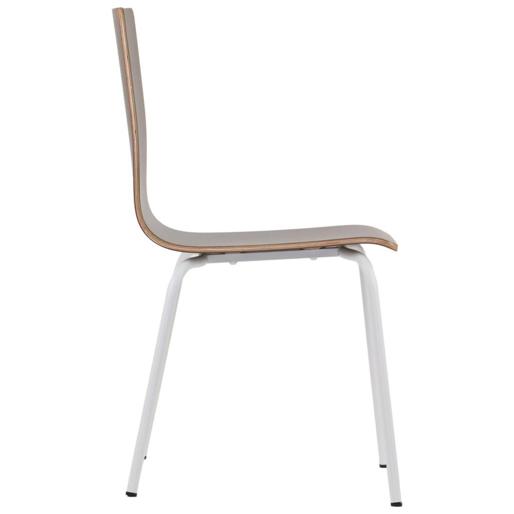 Walnut plywood chair with white frame. Model WERDI A
