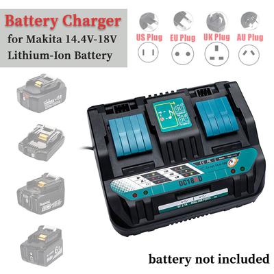18V DC18RD Двухпортовое зарядное устройство для аккумуляторов Makita 14.4V-18V Литий-ионный аккумулятор BL1415 BL1430 BL1830 BL1840 BL1850 BL1850B