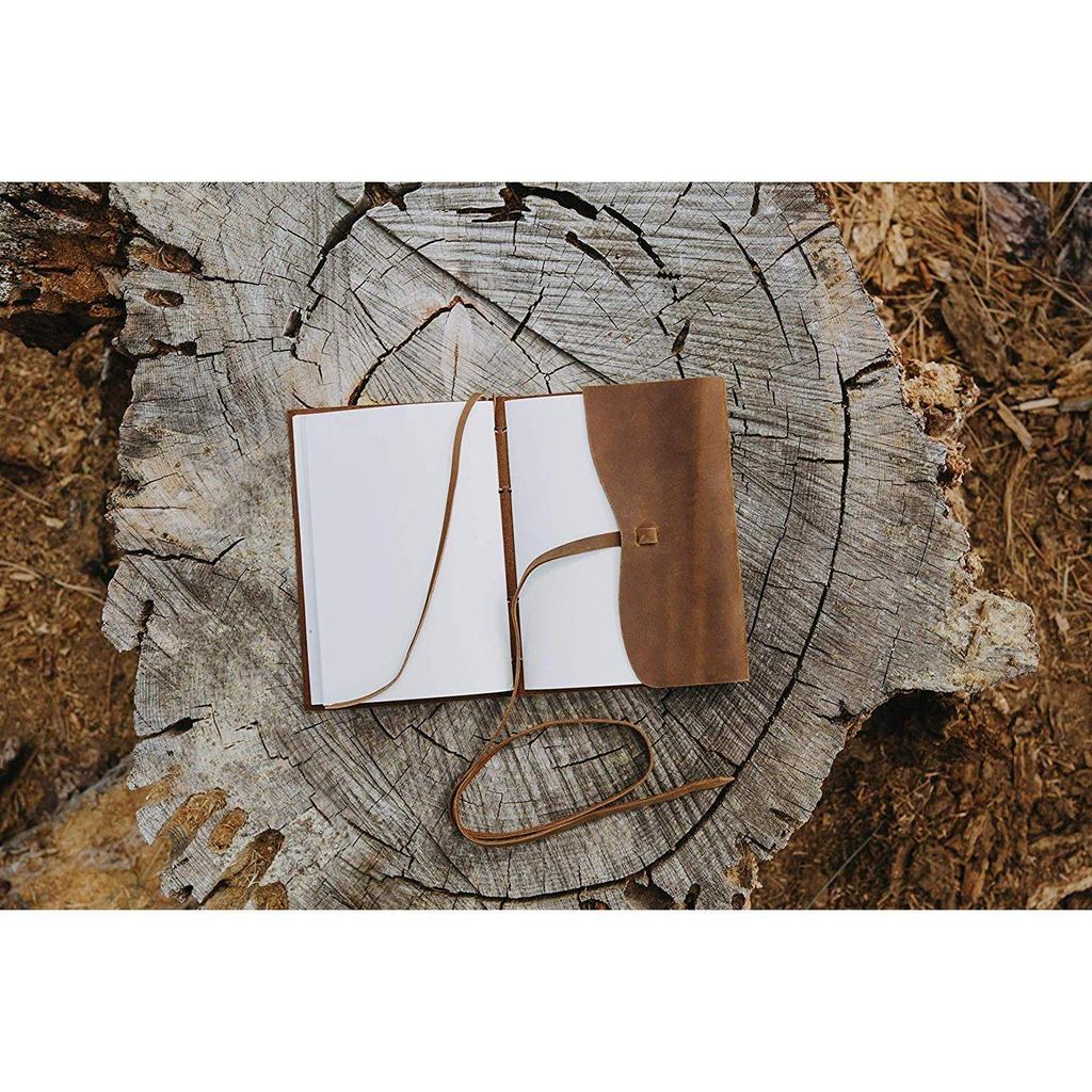 Кожаный блокнот для письма, старинный блокнот ручной работы в кожаном переплете для мужчин и женщин, бумага без подкладки, 7 x 5 дюймов