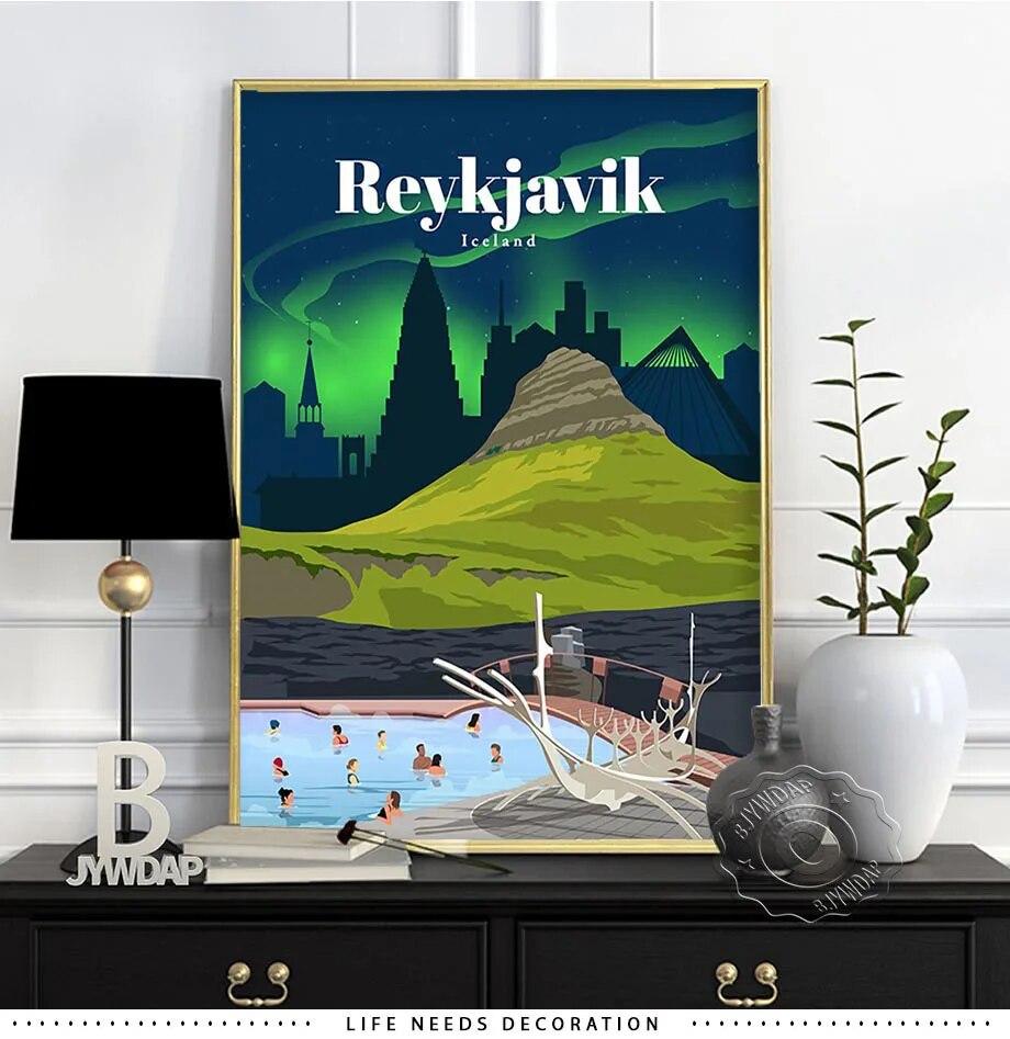 Плакат о путешествиях по городам мира, Япония Токио Плакат Осака, Испания Мадрид Акварельный принт, Флоренция Милан Сантьяго Чикаго Декор стен без рамки