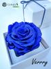 CURAS Preserved Rose Flowers with Natural Diamond and Glitter (Blue, White Box)