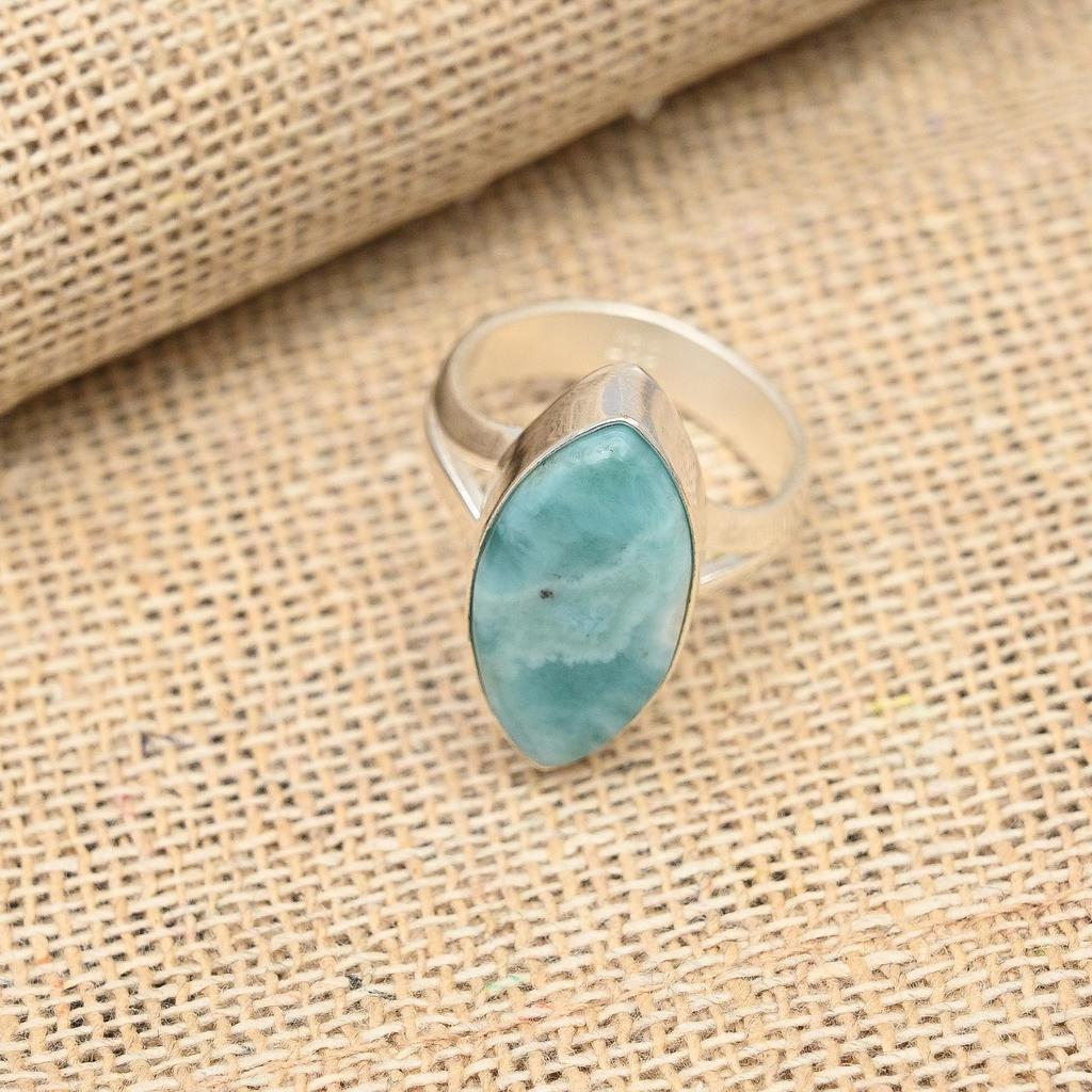 Ювелирные изделия из стерлингового серебра 925 пробы с драгоценным камнем Ларимар ручной работы ко Дню памяти