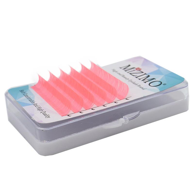 Single Pink Eyelash, Luminous Color Grafted False Eyelash,MIZIMO, 0.07mm, C/D, Eye Makeup,