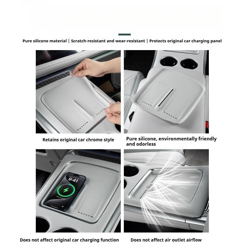Wireless Charging Protector Pad For Xpeng G9 Accessories 2024 2025 2026 Silicone Heat-Resistant Waterprooftyhr11