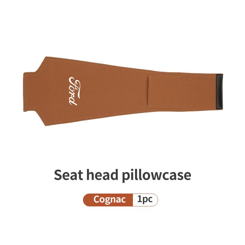 FRYX3 Car Headrest Pillowcase Suede Leather Perforated Design Anti Scratch For Ford Fiesta Ranger Mondeo Escape Ecosport Fusion